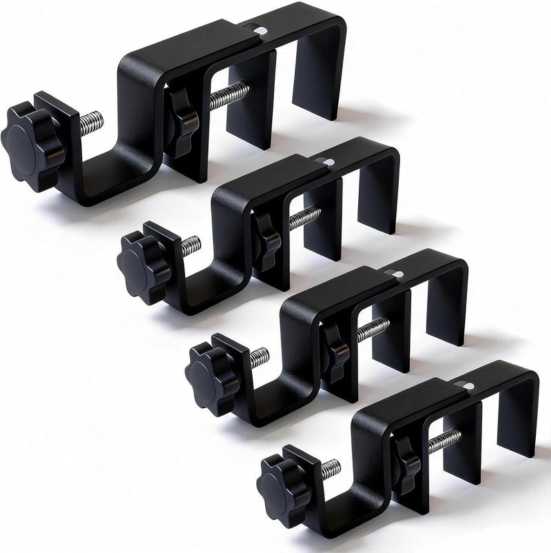 Mimiio Over Blinds Curtain Rod Brackets for Outside Mounted, No-Drill Blinds Curtain Rod Holders for 1.3-2" Rectangular Headrails, Tool-Free & No Wall Damage, Apartment & Renter Friendly (Set of 4, Black) - Image 1